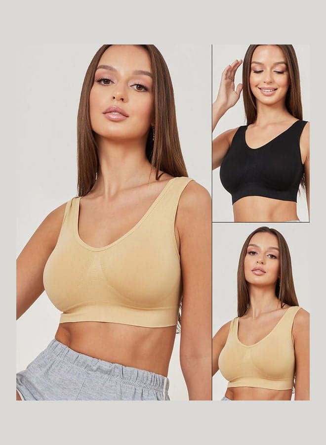 Pack Of 2 Seamfree Non Padded Comfort Crop Top