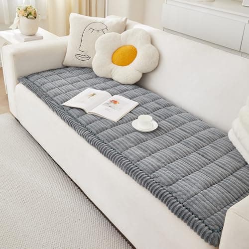 Awjcsv Couch Cover for Dogs Washable Fuzzy Pet Couch Covers for 3 Cushion Sofa Pet Friendly Non Slip Sofa Cover BlueGrey 276 x 82770 x 210cm