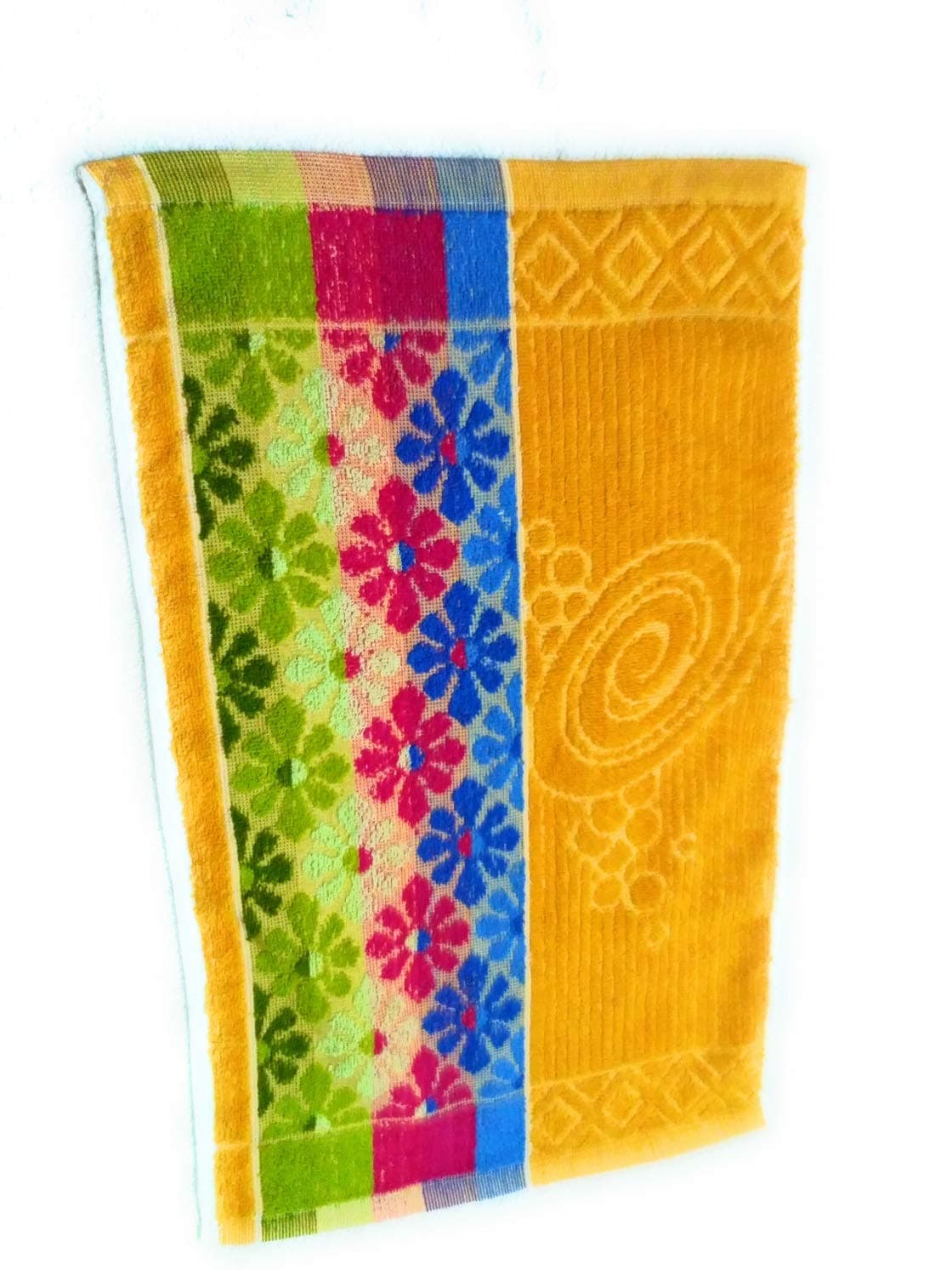 Cotton Colors Floral Design Hand Towels (Medium, Multicolor, Pack of 8)_t009