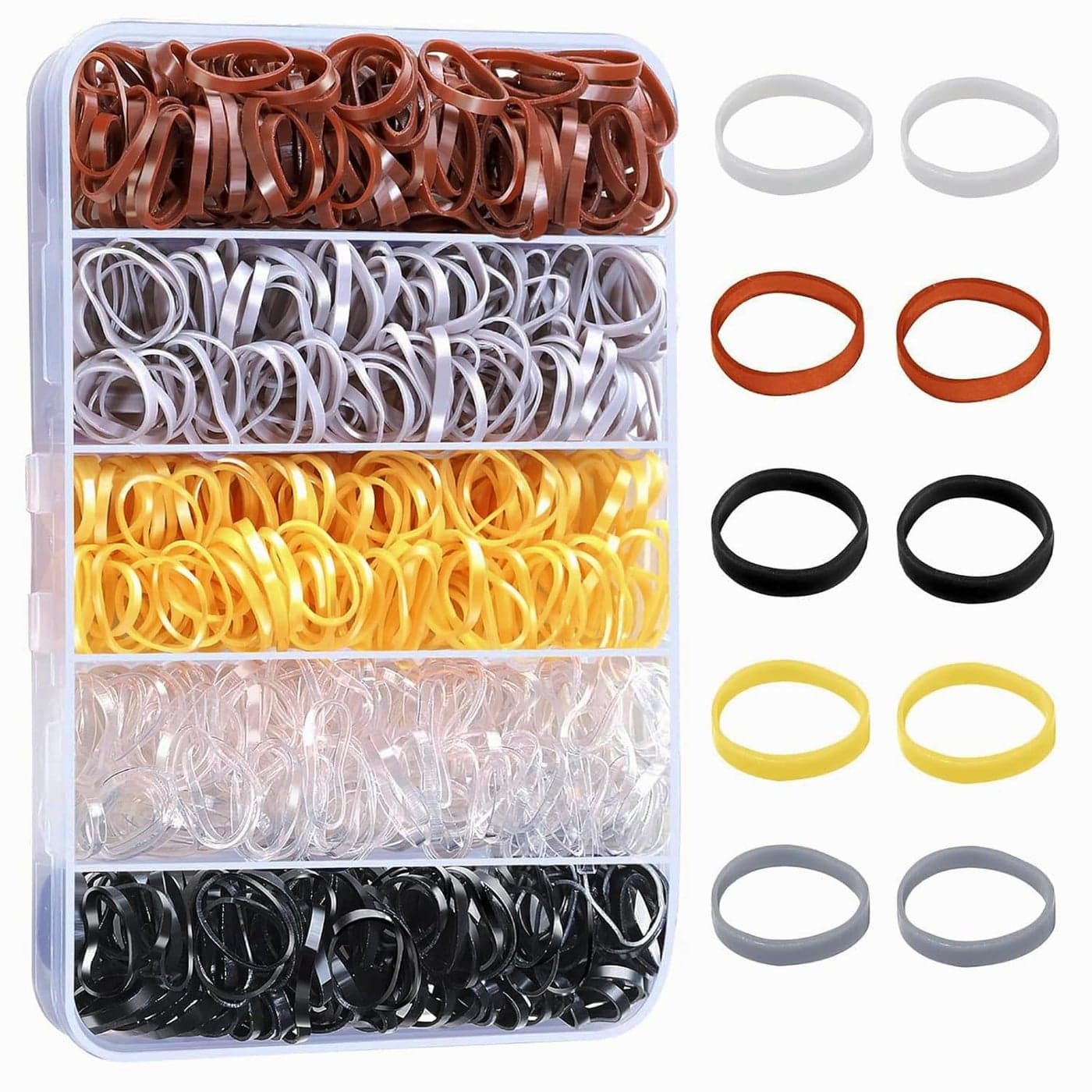 YGDZ Elastic Hair Bands 5 Colors 600 pcs Hair Ties Mini Hair Rubber Bands Elastic Hair Ties for Girl Ponytail Holders Hair Accessories for Men Women Toddler Neutral Colors