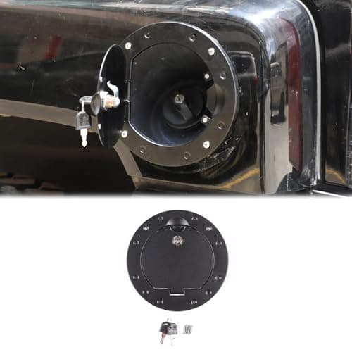 PIUGILH Locking Fuel Filler Tank Door Fit for Hummer H3 2005-2009 Exterior Accessories, Black Lock Gas Tank Cap Cover (Black)