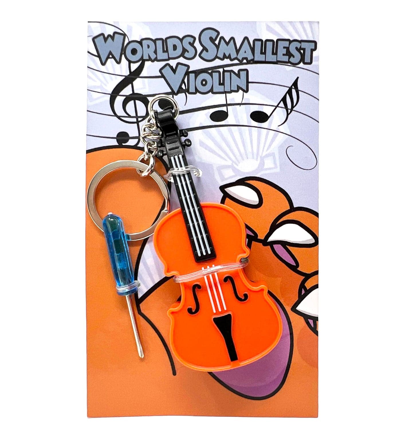 MunnyGrubbers - Original World's Smallest Violin Toy Keychain With Playable Sad Music - Mini Tiny Violin Keychain with Sound - Meme - Novelty - Funny - Joke - Gift - (WSV-V1-1P)