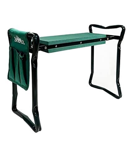 Burpee Multi-Function Garden Kneeler Seat with Padded Cushion and Detachable Tool Bag, Versatile Garden Stool with Foldable Frame, Ideal for Outdoor Gardening Enthusiasts (Green)