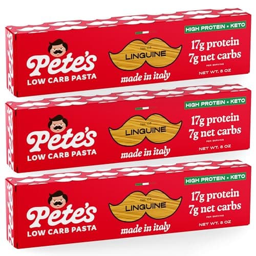 17g High Protein Linguine Pasta | 7g Low Carb Keto Pasta | Healthy, Italian Pasta From Italy | 3-Pack, 8oz - Pete's Pasta