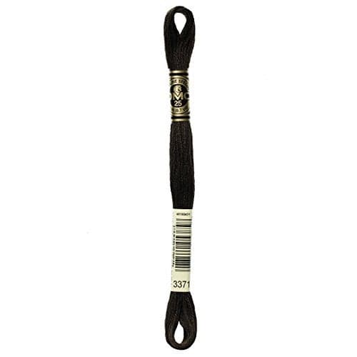 DMC 117-3371 Mouline Stranded Cotton Six Strand Embroidery Floss Thread, Black Brown, 8.7-Yard