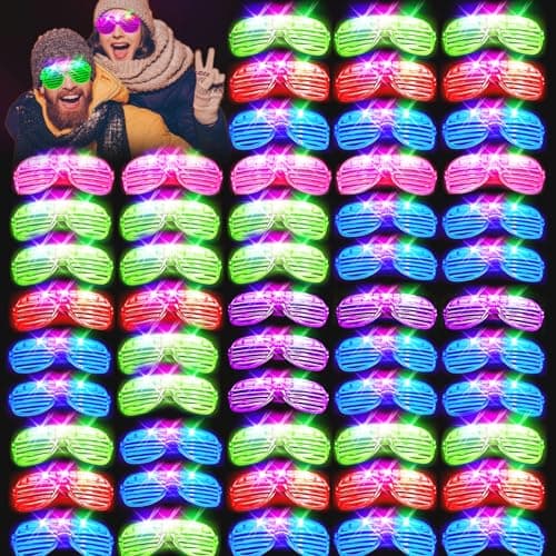 SHQDD 75PCS LED Glasses Light Up Glasses 5 Colors party glasses with 3 Light Modes Glow in The Dark Party Supplies Neon Party Favors for Birthday Gifts Party Decorations New Year Carnival