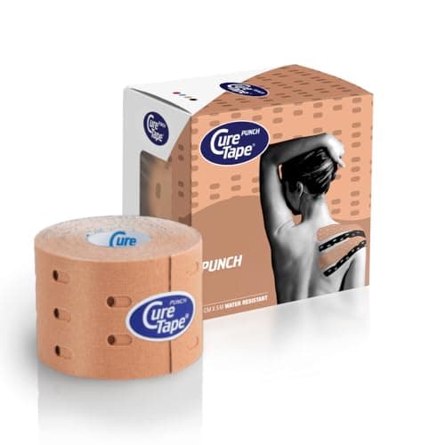 CureTape® Punch Beige | Perforated Kinesiology Tape | More Stretch & Ventilation| k Tape for Joint, Knee, Ankle & Shoulder Pain | Kinesiology Tape for Physical Therapy | Waterproof Medical Tape
