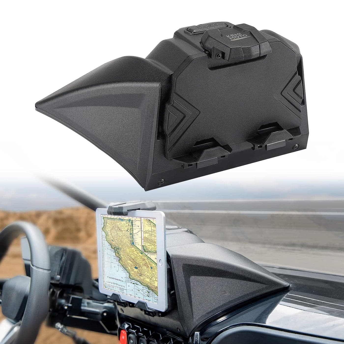 KEMIMOTO Electronic Device Holder GPS Holder Phone Mount with Storage Box Compatible with 20222024 CFMOTO ZForce 950 HO EX 20202022 ZForce 950 Sport Accessories Adjustable Navigator Tablet Mount