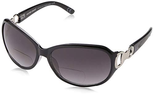 Foster Grant Women's Latte Oval Reading Sunglasses, Black/Transparent, 62 mm + 1.25