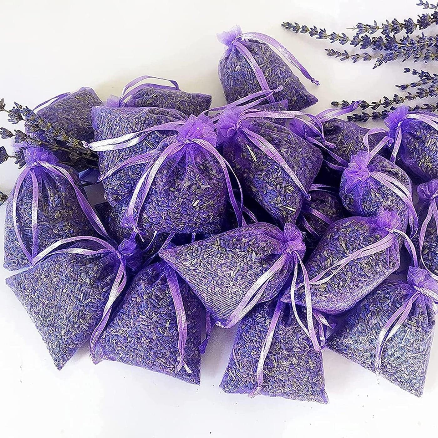10 Pcs 5A Lavender Sachet, Natural Dried Flower Bag, Premium Grade Lavender, Deodorizer Freshener, Strong Fragrance, For Drawers And Closets, Home, Car Fragrance Product