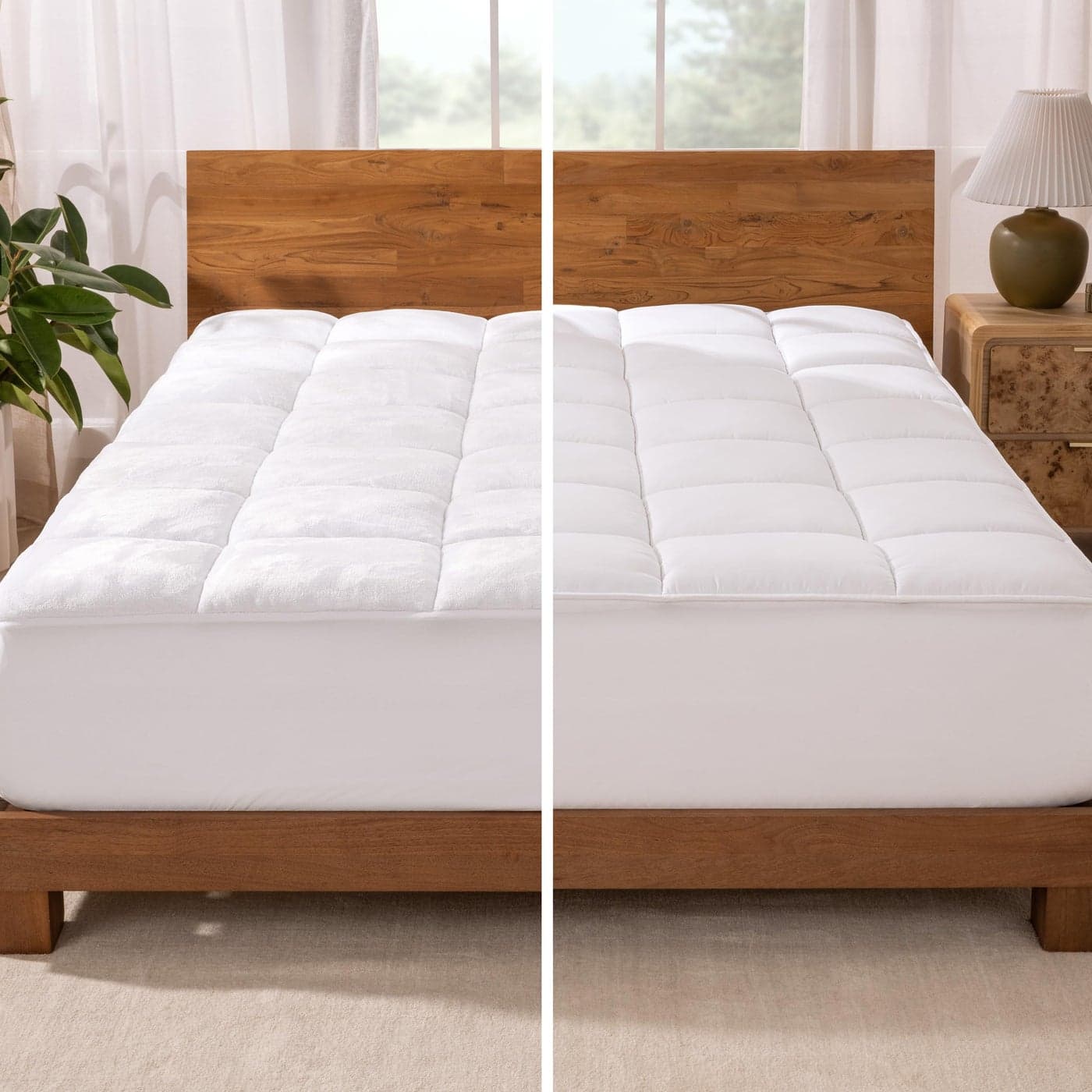 Bare Home Twin XL Mattress Pad Pillow Top Reversible Soft Mattress Topper Cooling Breathable 8 to 24 Deep Pocket Fitted Cover Plush Noiseless Protector Twin XL