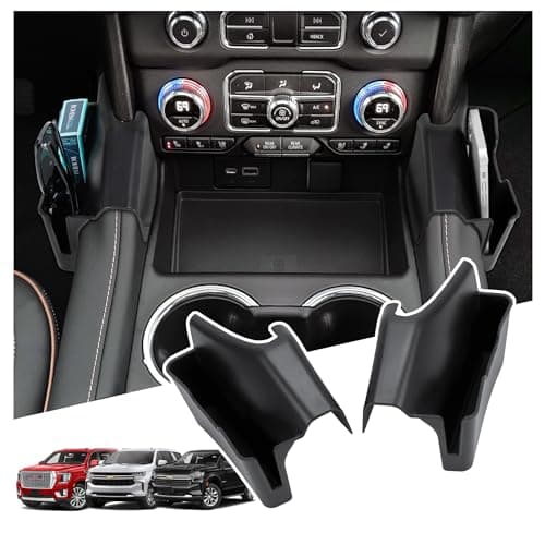 Sinminou Center Console Gear Shift Organizer Compatible with 2021-2024 GMC Yukon, 2021-2024 Chevy Suburban/Tahoe Accessories, Center Console Organizer with Sunglasses and Vehicle Key