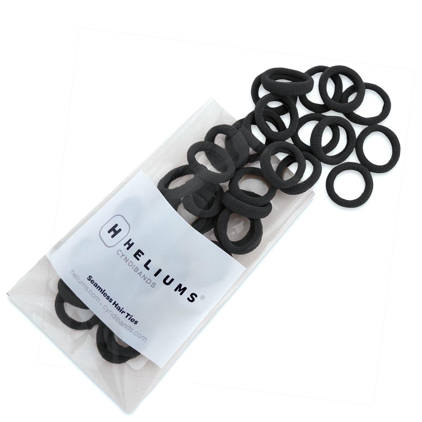 Heliums Mini Hair Ties No Damage Black Extra Small 07 Inch Tiny Soft Seamless Hair Bands for Toddlers Braids Kids Ponytails 40 Count