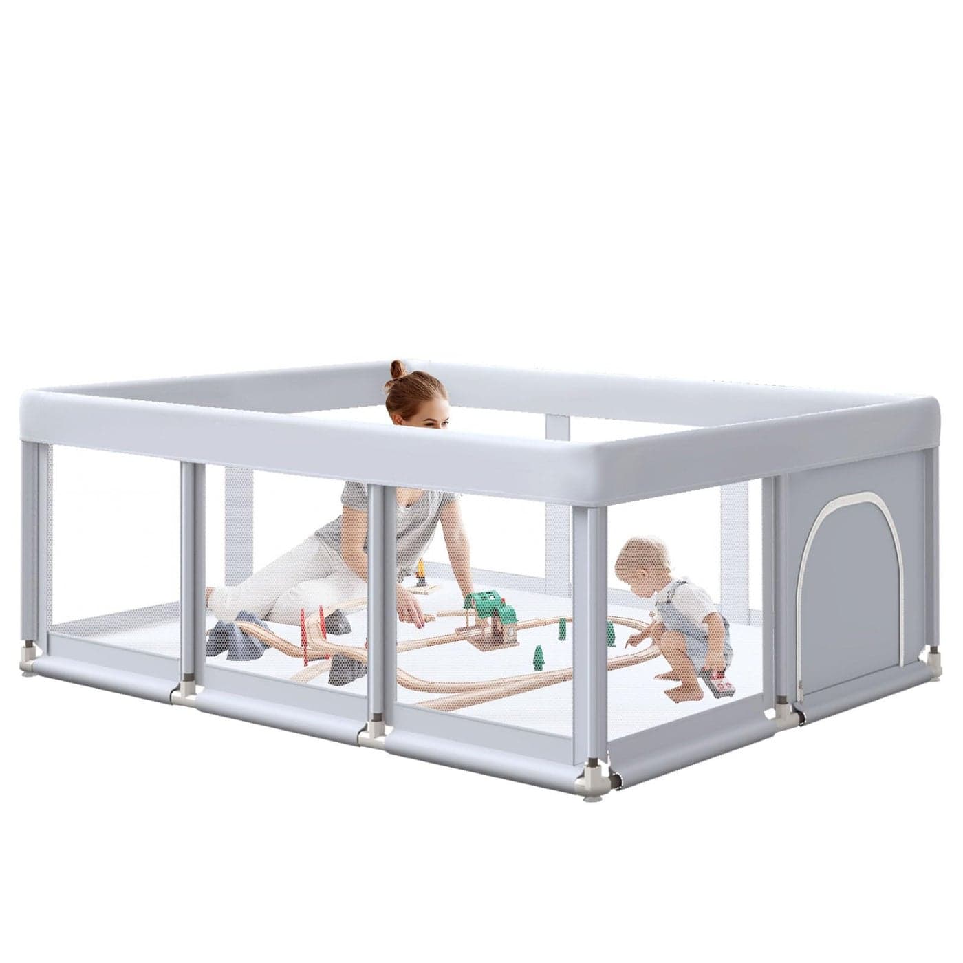 Hiaksedt Large Baby Playpen 74x50 Inch PlayPen for Babies and Toddlers Play Yards for Indoor Outdoor with Zipper Gates Breathable Mesh