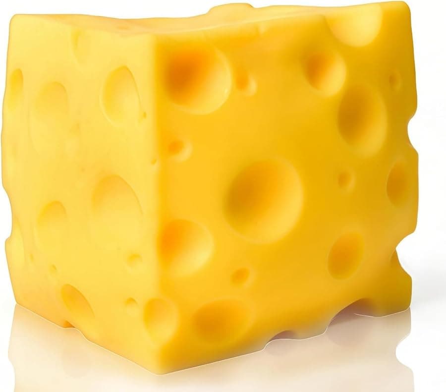 Soft Squishy Cheese Stress Relief Toy for Adults - 2.4in Gift - Unique Gift Idea - Handmade Cheese Texture - Anxiety Relief Squeeze Toy