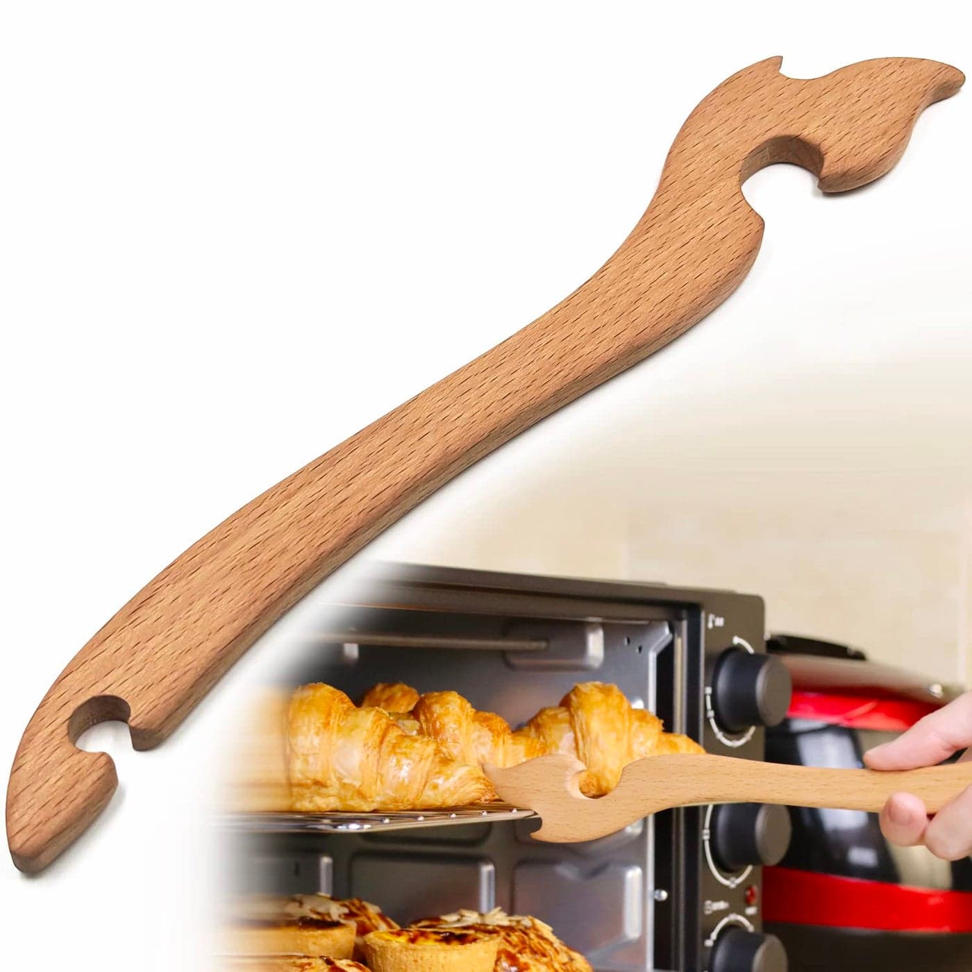 Shinelingee Oven Rack Puller Push Pull Tool Prevent Scalding Pull Out Hot Racks Safely Long Handle Toaster Oven Accessories Suitable For Kitchen Air Fryer
