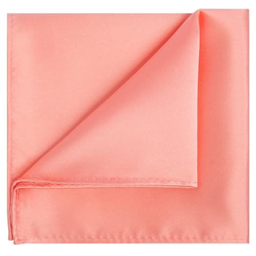 KissTies Peach Pocket Square Mens Satin Handkerchief + Gift Box