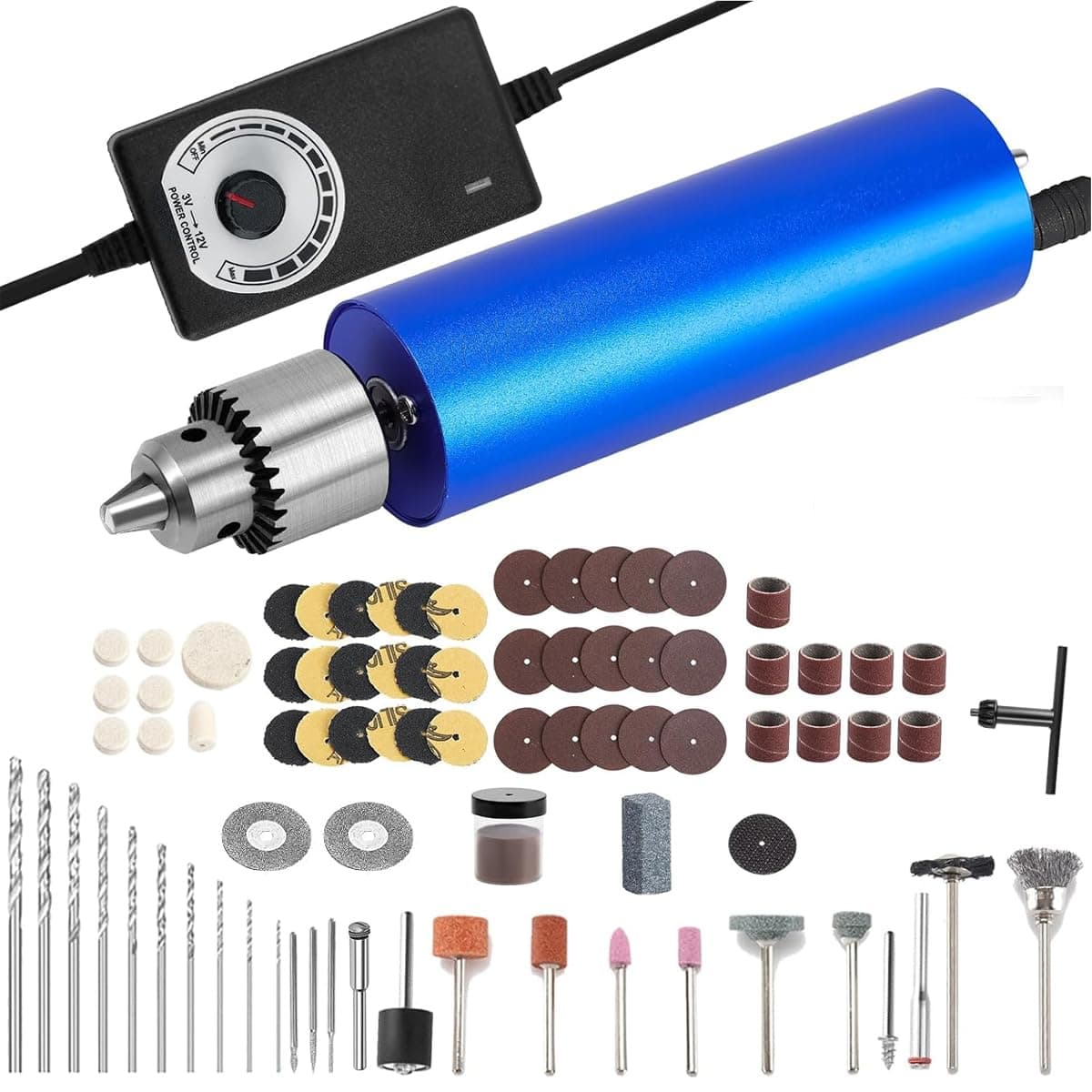 Serplex Mini Electric Drill for Resin Craft Stepless Adjustable Electric Drill Kit with Controller Mini Electric Drill for Carving Drilling Sanding Polishing Jewelry Making
