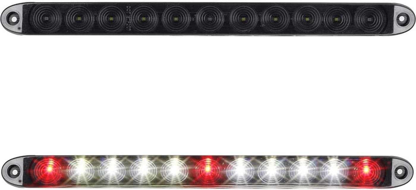 Partsam 2Pcs 15" Inch LED Trailer Light Bar with Smoked Red 3 ID Bar and Reverse White Light