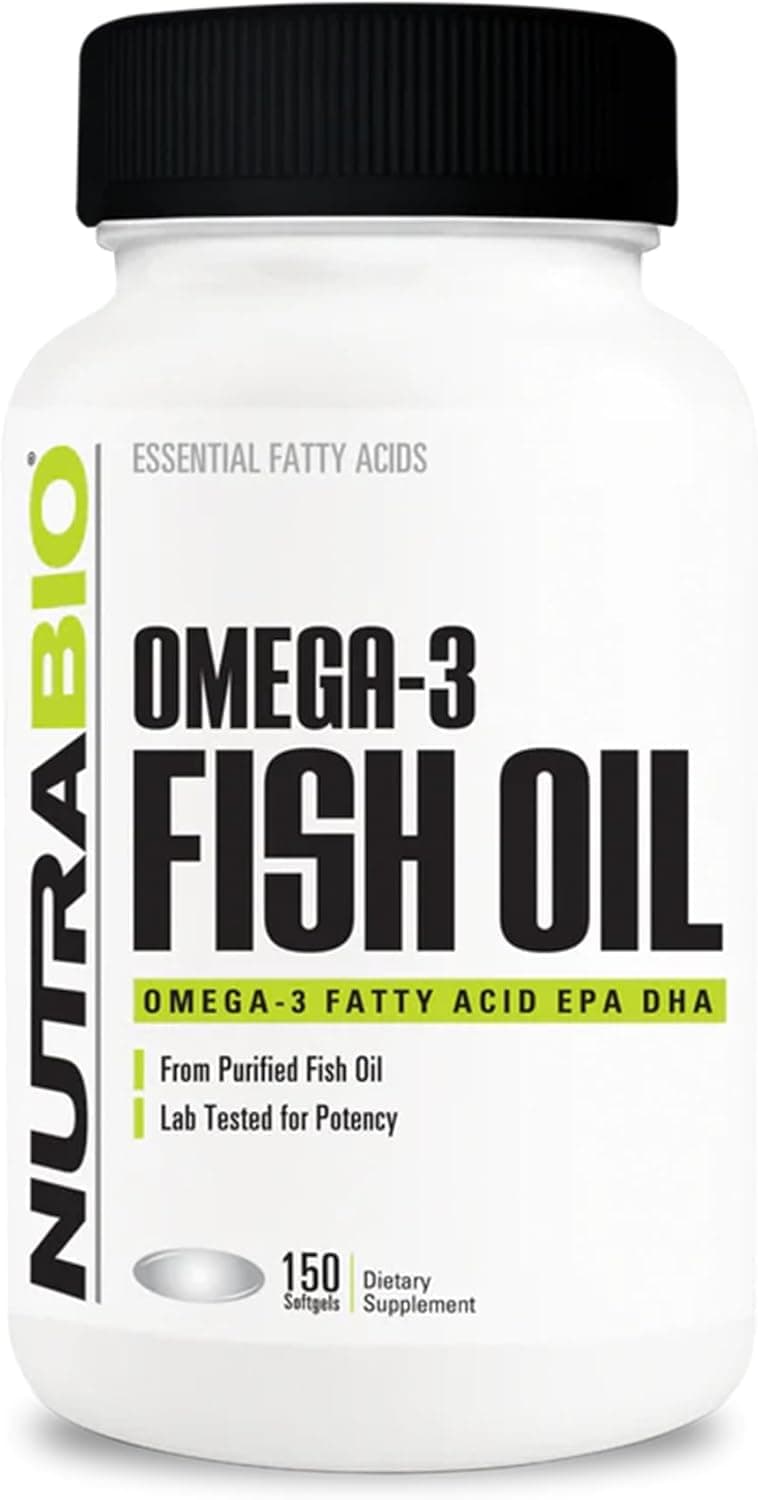 NutraBio Omega 3 Fish Oil Supplements 2000mg 150 Softgels EPA DHA Omega 3 Fatty Acid Supplement to Help Support a Healthy Heart