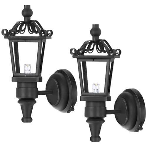 Toyvian 2pcs Dollhouse Led Wall Sconces 1 12 Scale Wall Lamp Furniture for DIY Dollhouse Living Room Mini Toy Doll House Lights Models