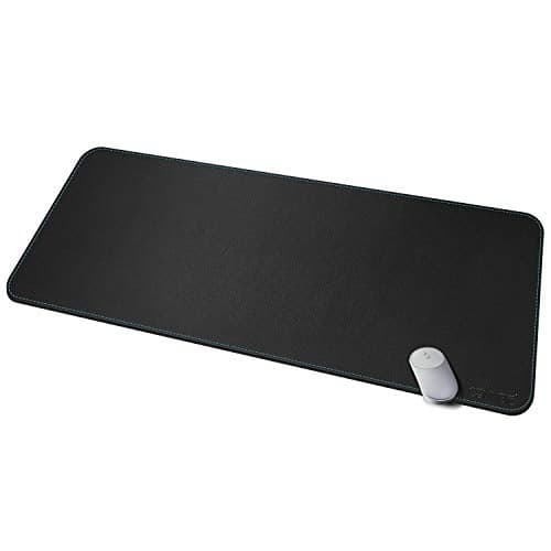 CENNBIE Leather Desk mat Protecter 472X196in Super Large PU Leather Desk Mat Blotters Organizer with Comfortable Writing SurfaceBlack