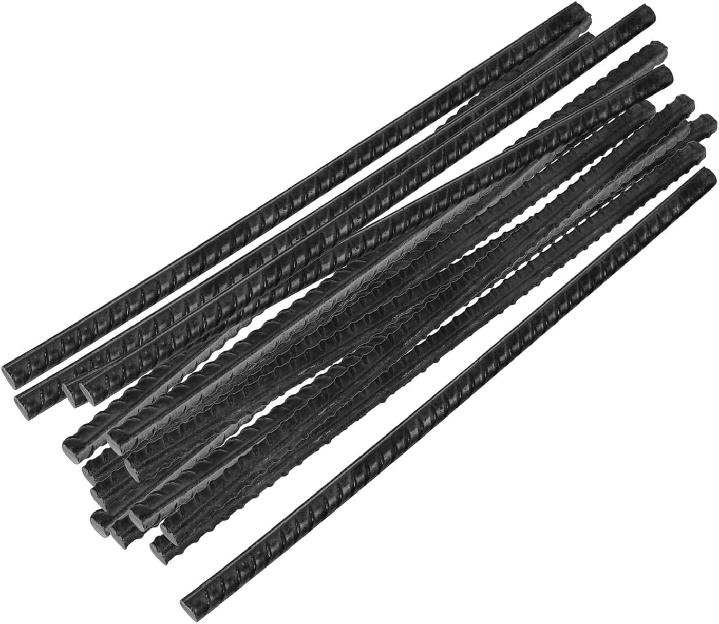 SHEUTSAN 20 PCS 12 Inch Rebar Stakes 38 Thick Heavy Duty Steel Rebar Ground Anchor Stakes Straight Metal Stakes for Camping Tent Concrete Forming Plant Stakes Black