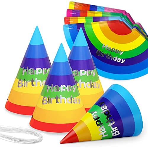 Party Propz Birthday Caps for Kids – 10 Pcs Multicolour Birthday Hats for Boys,Caps For Kids pack of 10, Bday Hats for Children (Cardstock)