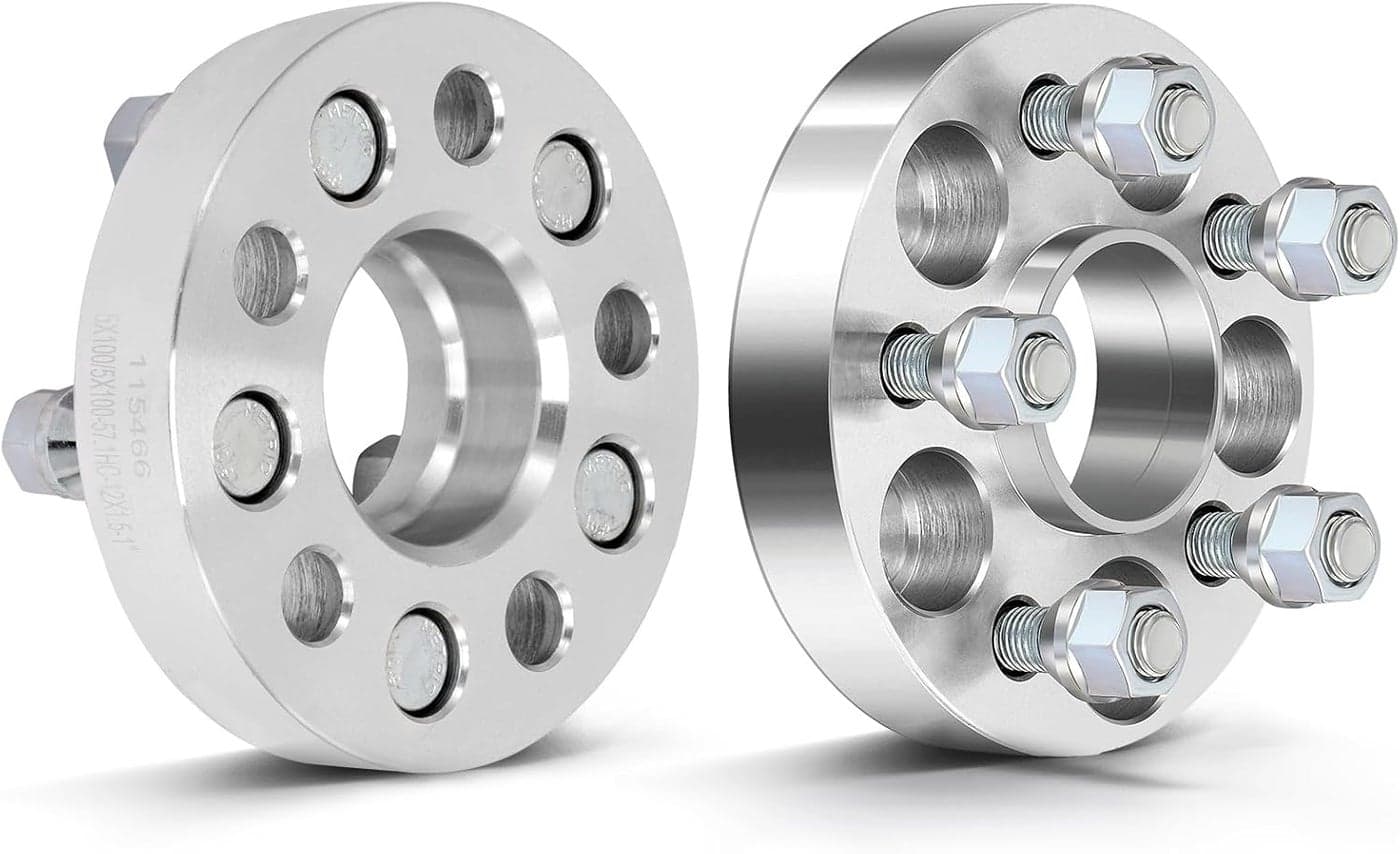 ECCPP 2X 1 Inch 5 Lug Hub Centric Wheel Spacers 5x100mm to 5x100mm 57.1mm 12x1.5 Studs