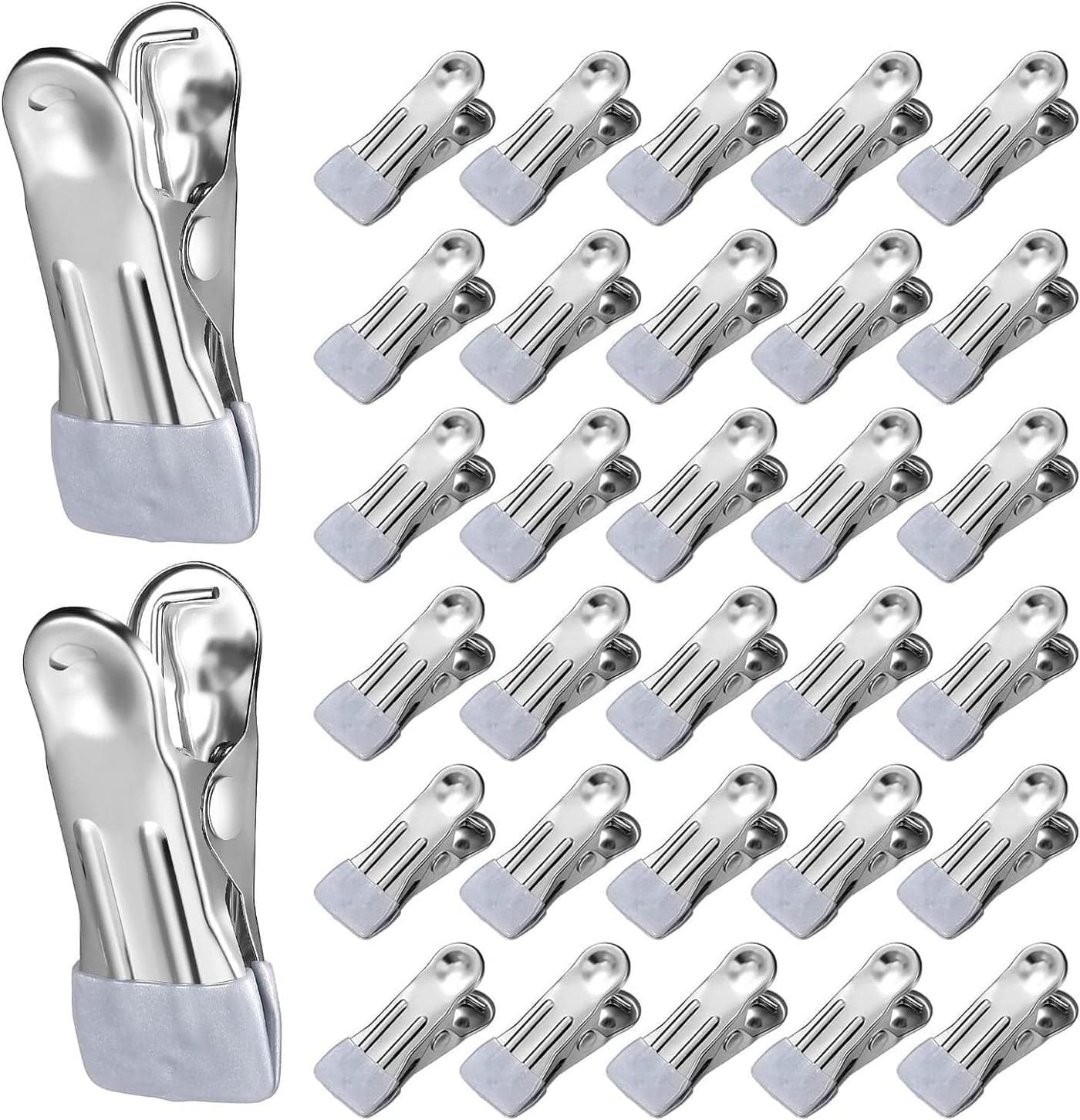 30 Pieces Multifunctional Stainless Steel Clips, Traceless Clips, Suitable for Pool Cover, Kitchen, Office, Home Life