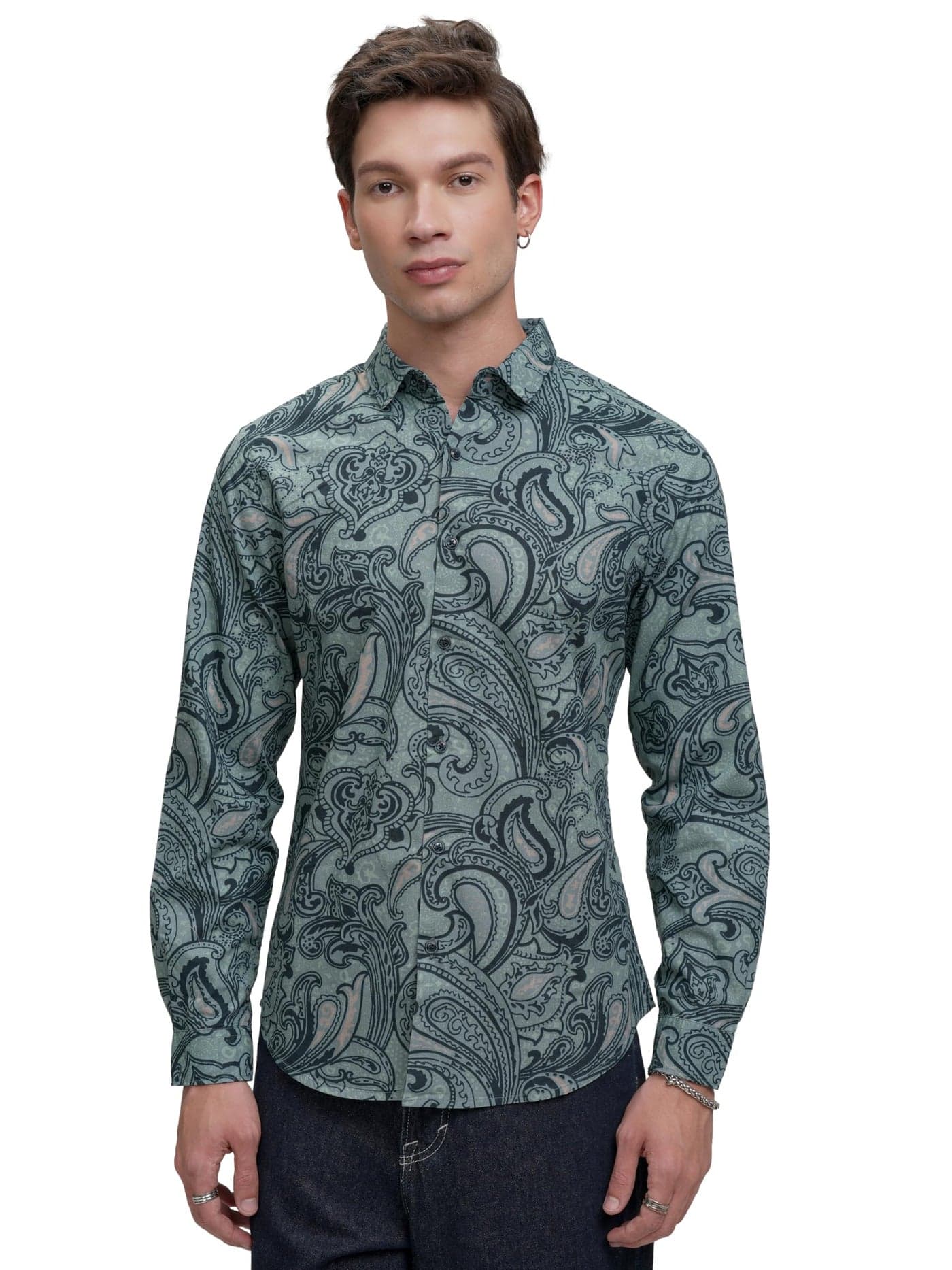 Highlander Men's Ethnic Print Shirt | Full Sleeves | Traditional Motifs with A Contemporary Edge