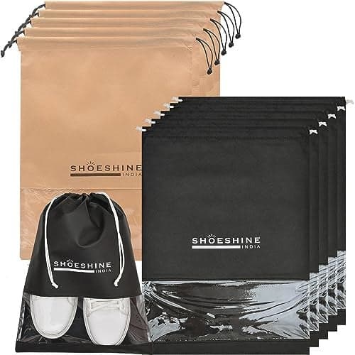 SHOESHINE Travel Essentials Shoe Bags Pouches for Men and Women (Pack of 10 Pcs) Shoe Bag or Shoe Cover for Storage…
