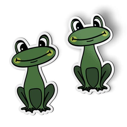 Cute Green Frogs Set of 2 Magnets Car Fridge Locker 5 Each