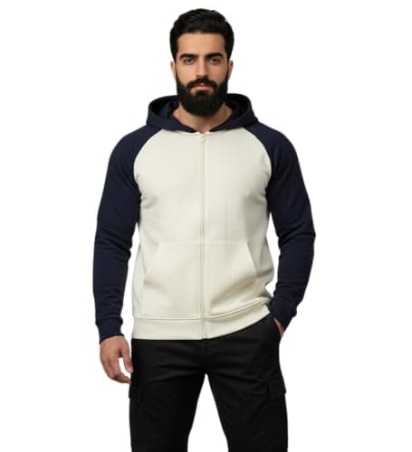 Celary Men's Colorblock Hoodie||Zip-Up Sweatshirt with Pockets ||Casual Cotton Blend Jacket for Men || Hoodie for Mens