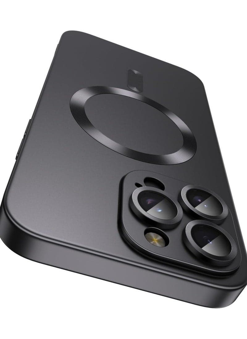 Magnetic iPhone 16 Pro Case with MagSafe – Never Yellowing, Grade Drop Protection, Full Camera Lens Protector, Soft Clear Phone Case for Women and Girls (6.9 inch) Black