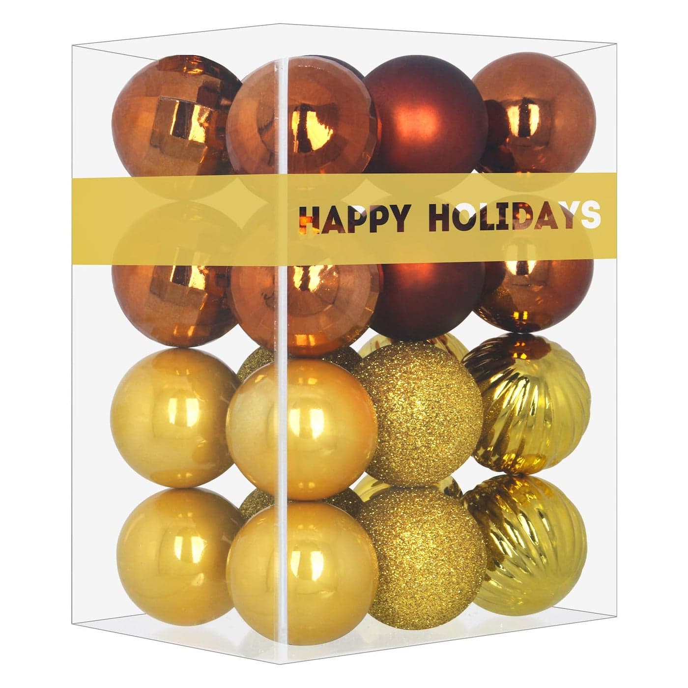 Bronze Gold 25 Christmas Balls Christmas Tree Decoration Ornaments Shatterproof Hanging Balls for Birthday Halloween Holiday Wedding Decorations Set of 24pcs
