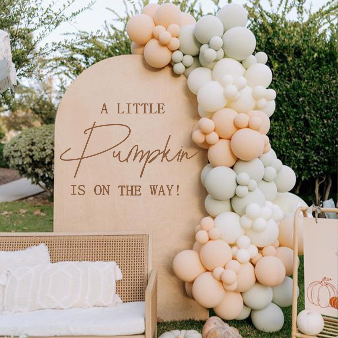 MUWEOL A Little Pumpkin is On The Way Decal Halloween Party DecorationsBaby Shower DecorGender Reveal Partty Supplies