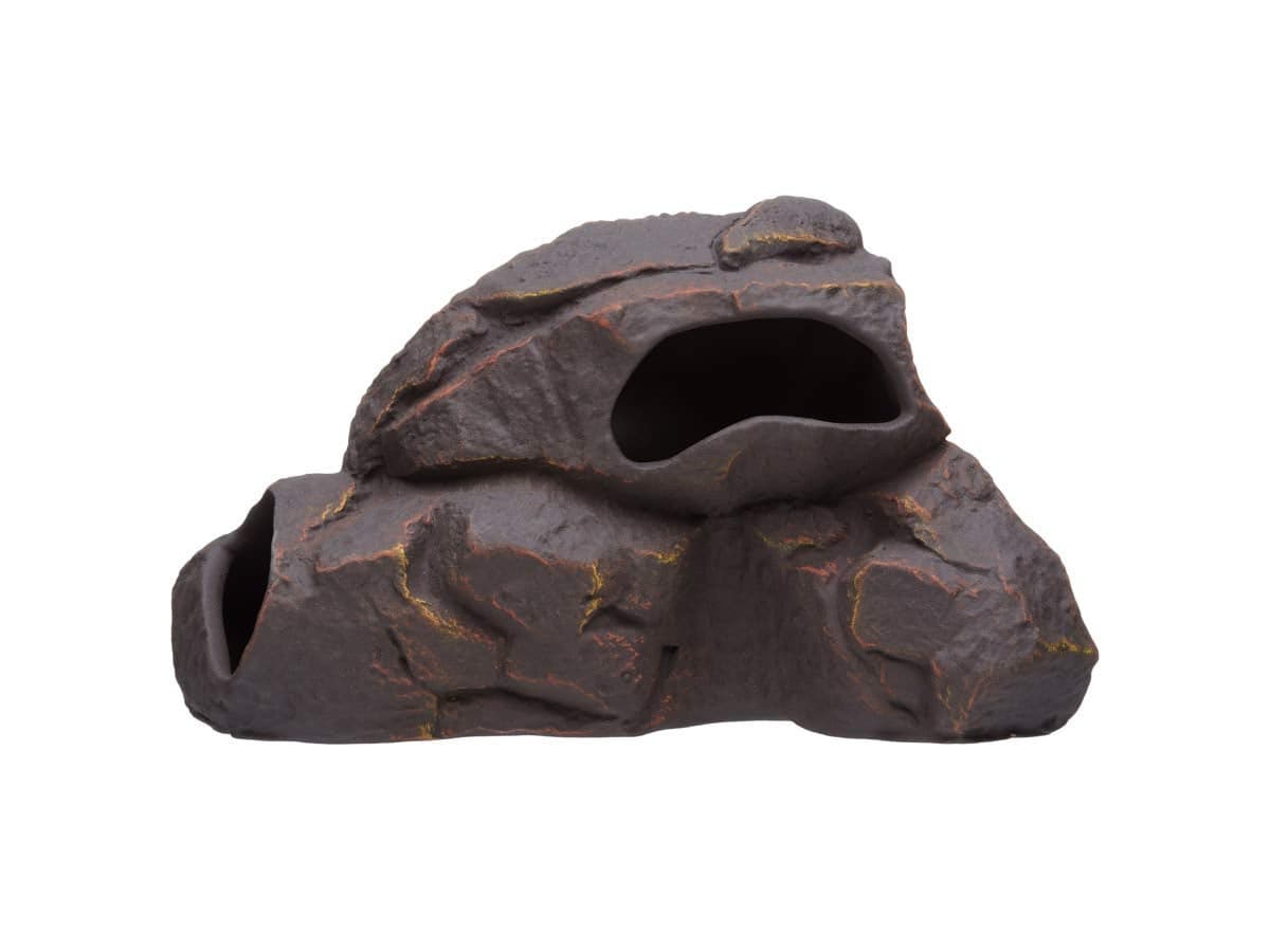 Plecoceramics Aquarium Ceramic Decorations Cave Betta Stone Decor Aquarium Fish Tank Hideway Decor for breeding Cichlids Plecos Betta Toys Hideout Magma Rock