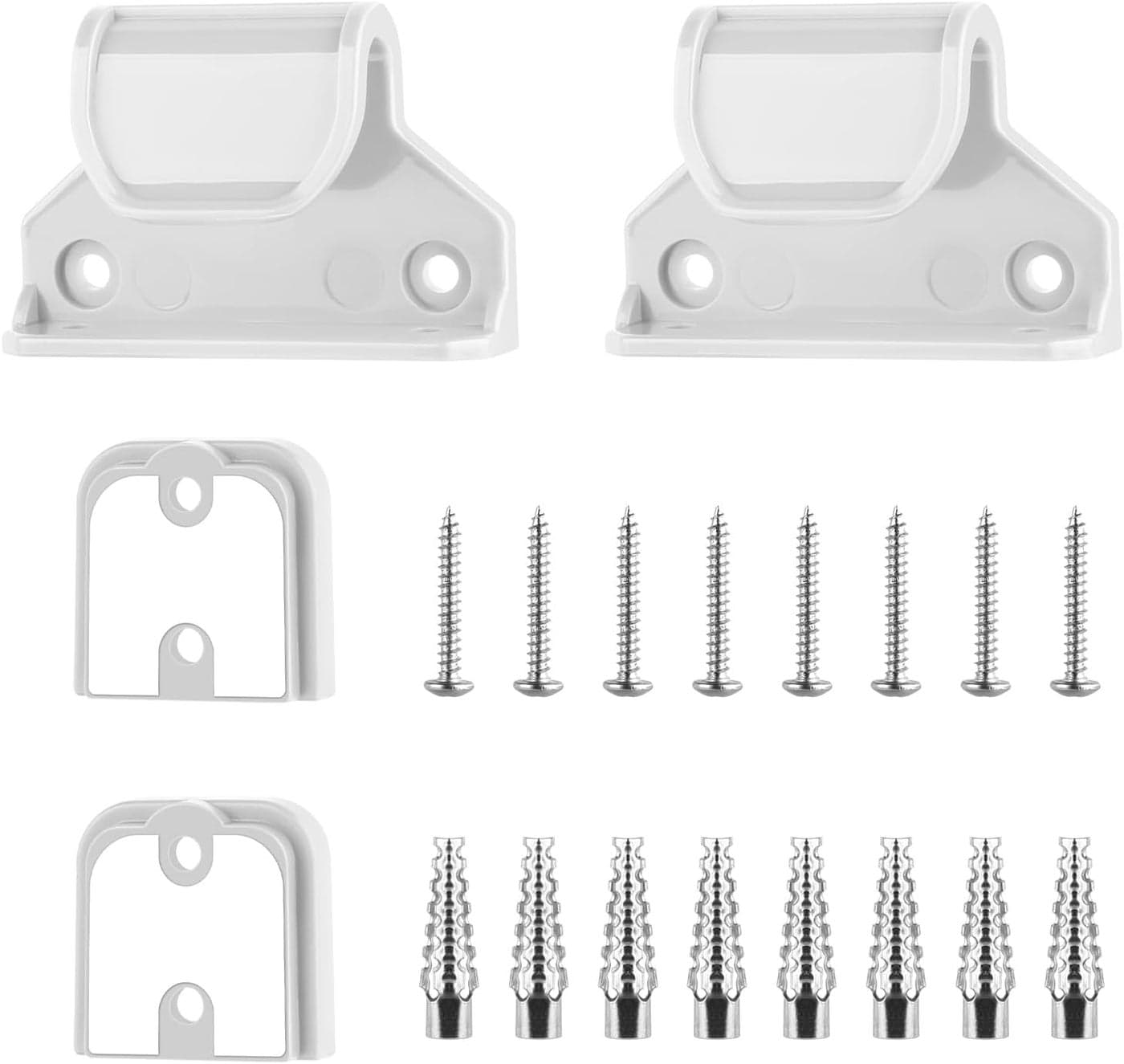 Retractable Baby Gate Replacement Parts Kit Pet Gate Full Set Wall Mounting Hardware with Brackets Anchors and ScrewsWhite