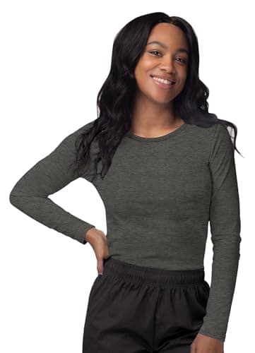 Sivvan Scrubs for Women - Long Sleeve Comfort Underscrub Tee - S8500 - Heather Charcoal - M