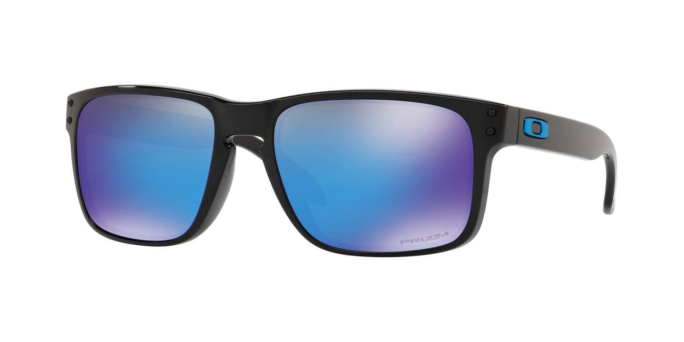 Oakley Mens OO9102 Holbrook Square Sunglasses,Polished Black/Prizm Sapphire,57mm