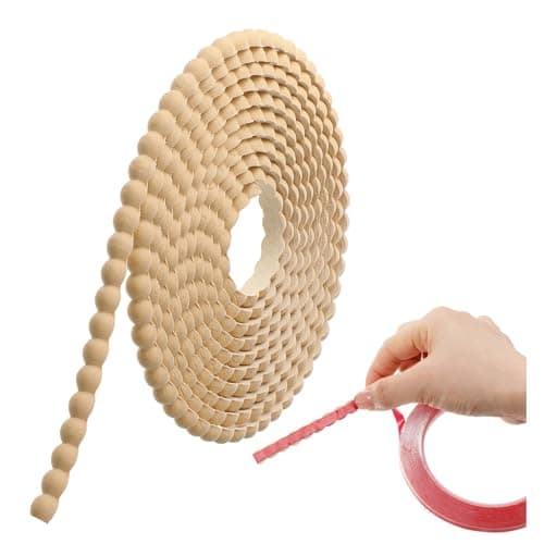 Leinuosen Flexible Molding Trim Peel and Stick for Walls Decorative Bead Pearl DIY Wall Trim for Bathroom Mirror Frame Border Backsplash Ceiling Cabinet TV Wall Edge(Wood,10ft /8 mm)