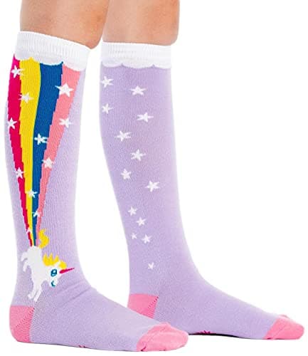 Sock It To Me Girls Rainbow Blast Unicorn Knee High Socks