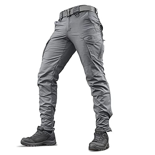 M-Tac Aggressor Flex Tactical Cargo Pants for Men – Durable Rip-Stop Cargo Work Trousers with Reinforced Knees, Stretch Fit and Outdoor Comfort (Dark Grey, 34/34)