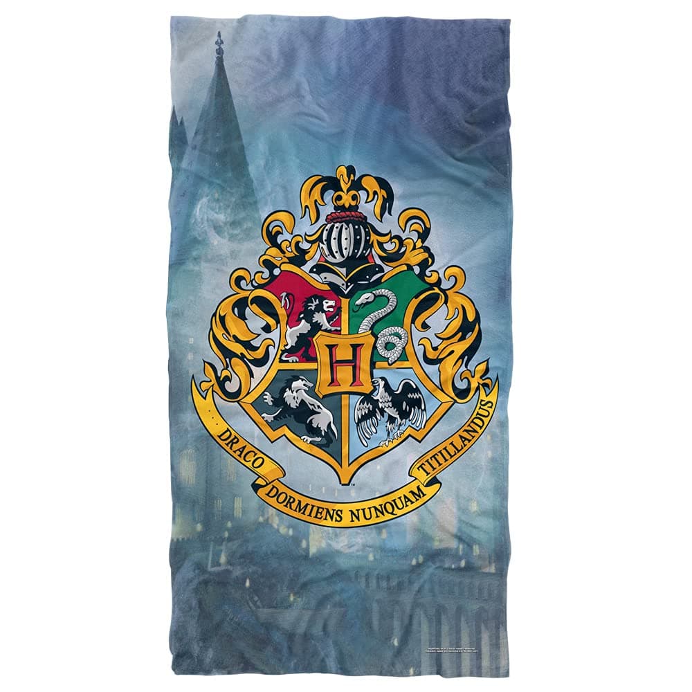 LOGOVISION Harry Potter Hogwarts Crest Officially Licensed Beach Towel 30 X 60