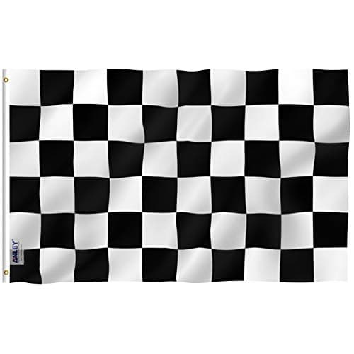 ANLEY Fly Breeze 3x5 Foot Checkered Flag Vivid Color and Fade proof Canvas Header and Double Stitched Black and White Racing Flags Polyester with Brass Grommets 3 X 5 Ft