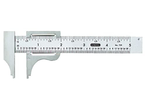 General Tools Slide Caliper 729 16th and 32nd Graduation 0 to 4Inch Range Inside and Outside Measurement