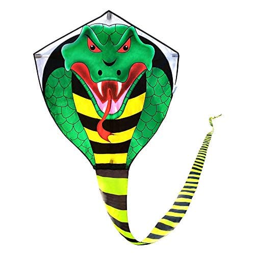 Large Cobra Kite for Adults Kids Boys with Super Long Tail (49 ft), Extra Easy to Fly, Best Huge Kites for The Beach/Party/Field/Park, It Will Dominate The Sky!