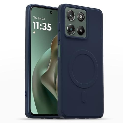 Outlouders Back Cover for Motorola Moto G67 Power / G57 Power 5G Soft Matte Silicone Cover with Slim Fit | Mag-Safe Logo (Not Mag-Safe Compatible) | Shockproof | Camera Protection Bumper Case (Blue)