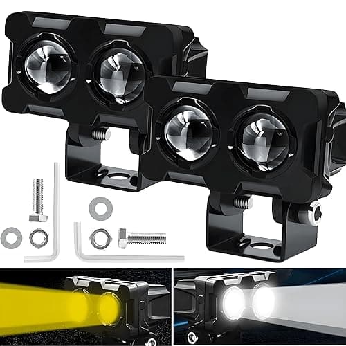Autozap Motorcycle Led Spotlight, (3 months warranty) Fog Light for Universal Bike White, Yellow (40W, 12V) (Pack Of 2)